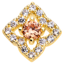 Load image into Gallery viewer, 16G 5/16 Clear CZ Gem Gold Tone Rhombus Labret Monroe Tragus
