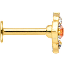 Load image into Gallery viewer, 16G 5/16 Clear CZ Gem Gold Tone Rhombus Labret Monroe Tragus
