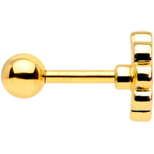 Load image into Gallery viewer, 16G 1/4 Clear Gem Gold Tone Daisy Flower Cartilage Tragus Earring
