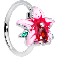 Load image into Gallery viewer, 20G 5/16 Red Gem Exotic Flower Nose Hoop
