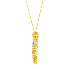Load image into Gallery viewer, 14K Yellow Gold Plated .925 Sterling Silver Brilliant-Cut Diamond Open Heart 18" Pendant Necklace (K-L Color, I1-I2 Clarity)
