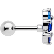 Load image into Gallery viewer, 16G 1/4 Blue Gem Raindrop Cartilage Tragus Earring

