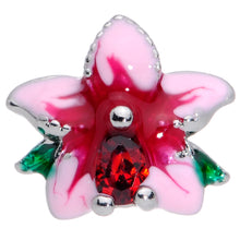 Load image into Gallery viewer, 16G 5/16 Red Gem Exotic Flower Labret Monroe Tragus
