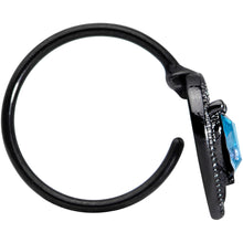 Load image into Gallery viewer, 20G 5/16 Aqua Gem Black Alien Nose Hoop
