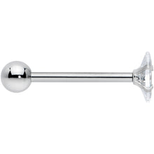 Load image into Gallery viewer, Clear CZ Gem Oval Top Barbell Tongue Ring
