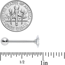 Load image into Gallery viewer, Clear CZ Gem Oval Top Barbell Tongue Ring
