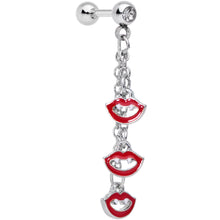Load image into Gallery viewer, 16G 1/4 Clear Gem Halloween Vampire Fangs Dangle Cartilage
