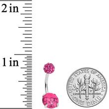 Load image into Gallery viewer, Pink Faux Turquoise Disco Ball Belly Ring
