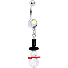 Load image into Gallery viewer, Aurora Gem Winter Snowman Christmas Dangle Belly Ring
