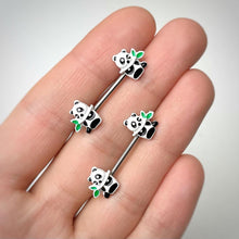 Load image into Gallery viewer, 14G 9/16 Pretty Panda Bear Barbell Nipple Ring Set
