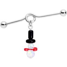 Load image into Gallery viewer, 14G Aurora Gem Snowman Christmas Dangle Project Bar 38mm
