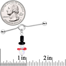 Load image into Gallery viewer, 14G Aurora Gem Snowman Christmas Dangle Project Bar 38mm

