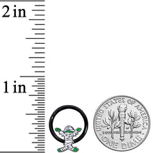 Load image into Gallery viewer, 16G 3/8 White Green Mummy Black Halloween Hinged Segment Ring
