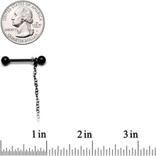 Load image into Gallery viewer, 14G 9/16 Black Orange Pumpkin Halloween Dangle Nipple Chain
