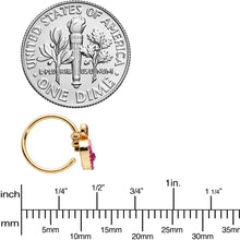 Load image into Gallery viewer, 20G 5/16 Clear Purple Gem Gold Tone Cherry Apple Nose Hoop
