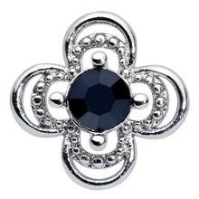 Load image into Gallery viewer, 16G 1/4 Blue Gem Stylized Deco Cross Cartilage Tragus Earring
