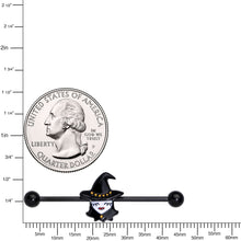Load image into Gallery viewer, 14G Black Goth Witch Halloween Industrial Barbell 38mm
