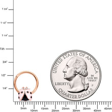 Load image into Gallery viewer, 16G 3/8 Clear Gem Rose Gold Tone Lil Ladybug Hinged Segment Ring
