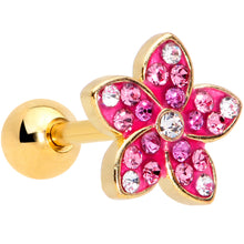 Load image into Gallery viewer, 16G 1/4  Purple Gem Gold Tone Fabulous Flower Cartilage Tragus
