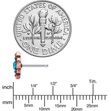 Load image into Gallery viewer, 20G 1/4 Aqua Gem Rose Gold Tone Renaissance Nose Bone
