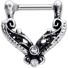 Load image into Gallery viewer, 16G 3/8 Clear Gem Scrollwork Cartilage Clicker
