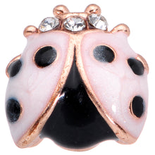 Load image into Gallery viewer, 20G 1/4 Clear Gem Rose Gold Tone Lil Ladybug Nose Bone
