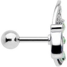 Load image into Gallery viewer, 16G 1/4 Green Gem Lacy Butterfly Cartilage Tragus Earring
