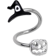 Load image into Gallery viewer, Witch Pumpkin Halloween Spiral Twister Belly Ring
