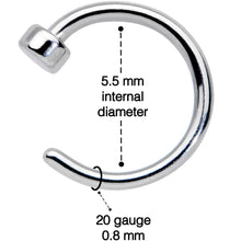 Load image into Gallery viewer, 20G 1/4 Simple Disc Nose Hoop

