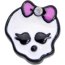 Load image into Gallery viewer, 16G 1/4 Aurora Gem Black Kawaii Skull Cartilage Tragus Earring
