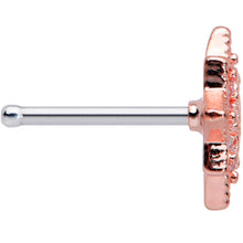 Load image into Gallery viewer, 20G 1/4 Green Gem Rose Gold Tone Evening Star Nose Bone
