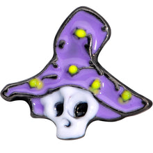 Load image into Gallery viewer, 16G 1/4 Skull Purple Witch Hat Halloween Cartilage Tragus Earring
