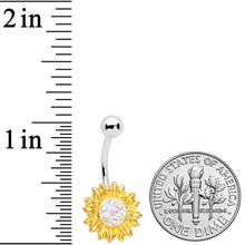 Load image into Gallery viewer, Aurora Gem Scintillating Sunflower Belly Ring
