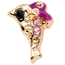 Load image into Gallery viewer, 20G 5/16 Purple Gem Gold Tone Dainty Dolphin Nose Hoop
