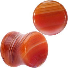 Load image into Gallery viewer, Natural Red Line Agate Stone Saddle Plug Set

