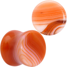 Load image into Gallery viewer, Natural Red Line Agate Stone Saddle Plug Set
