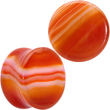 Load image into Gallery viewer, Natural Red Line Agate Stone Saddle Plug Set
