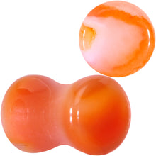 Load image into Gallery viewer, Natural Red Line Agate Stone Saddle Plug Set
