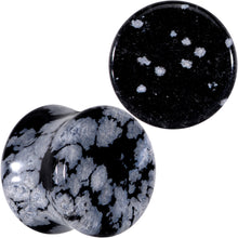 Load image into Gallery viewer, Natural Black White Snowflake Obsidian Saddle Plug Set
