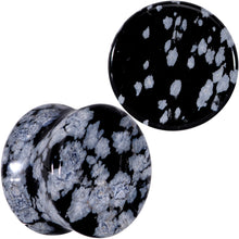 Load image into Gallery viewer, Natural Black White Snowflake Obsidian Saddle Plug Set
