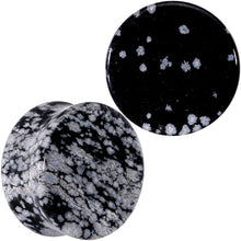 Load image into Gallery viewer, Natural Black White Snowflake Obsidian Saddle Plug Set
