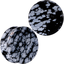 Load image into Gallery viewer, Natural Black White Snowflake Obsidian Saddle Plug Set

