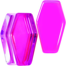 Load image into Gallery viewer, Aurora Purple Cloudy Quartz Stone Coffin Double Flare Plug Set
