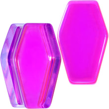 Load image into Gallery viewer, Aurora Purple Cloudy Quartz Stone Coffin Double Flare Plug Set
