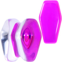 Load image into Gallery viewer, Aurora Purple Cloudy Quartz Stone Coffin Double Flare Plug Set
