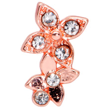 Load image into Gallery viewer, 20G 1/4 Clear Gem Rose Gold Hue Butterfly Flower Nose Ring Screw
