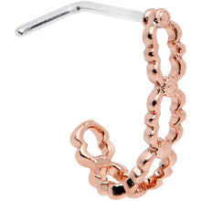 Load image into Gallery viewer, 20G 1/4 Rose Gold Tone All Linked Up Faux Hoop L Shape Nose Ring
