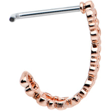 Load image into Gallery viewer, 20G 1/4 Rose Gold Tone All Linked Up Faux Hoop L Shape Nose Ring

