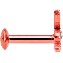 Load image into Gallery viewer, 16G 1/4 Licensed Playboy CZ Rose Gold Hue Internal Thread Labret
