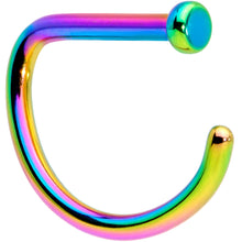 Load image into Gallery viewer, 18G 5/16 Rainbow Grade 23 Titanium D Shape Nose Hoop
